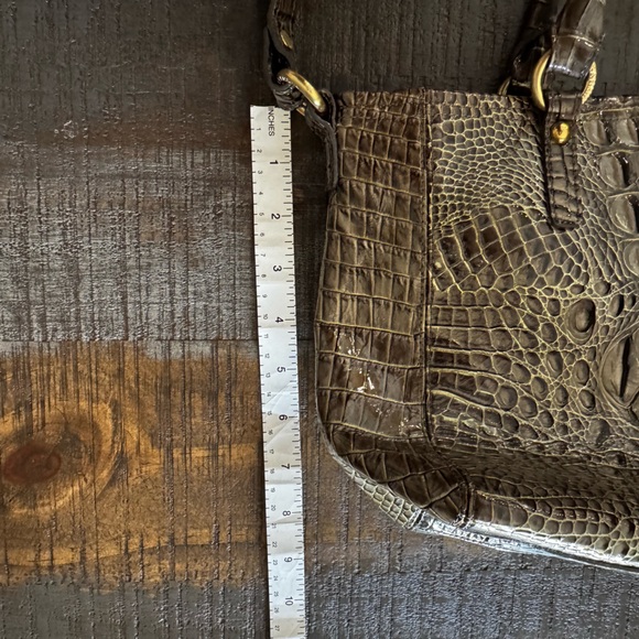 Brahmin Crossbody with Handles Crocodile Pattern Brown Green - Picture 4 of 11